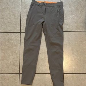 Gray Slim-Fit Golf style Pants with Tapered Legs